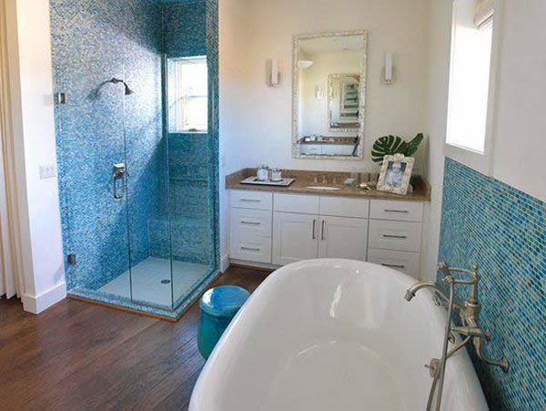 Отделка ванной в светлых тонах