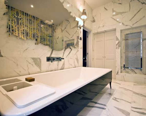 Отделка мрамором ванной