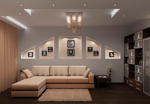 Вариант ниши из гипсокартона с подсветкой