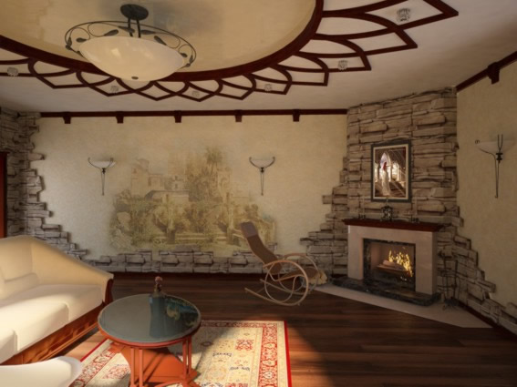 Античный рисунок в обрамлении камня