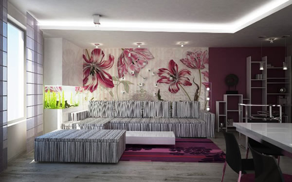 Обои в гостиной