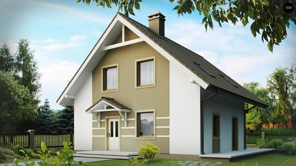 Оштукатуренный фасад газобетонного дома