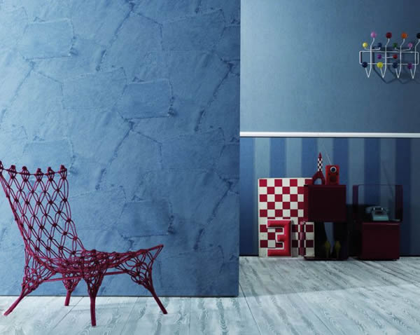 Обои под покраску в синем цвете