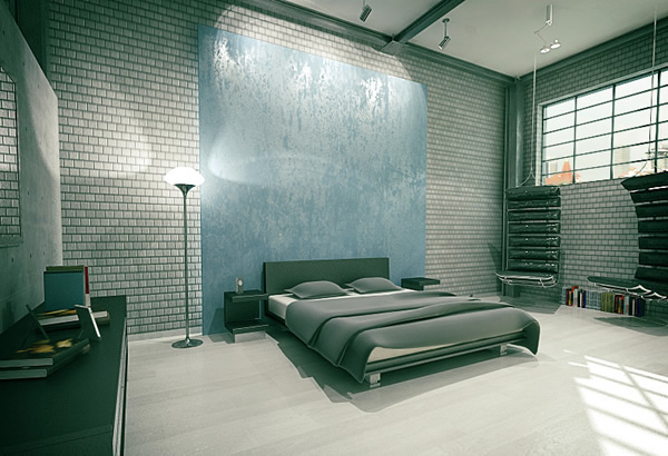 Интерьер с облицовочным кирпичом в стиле лофт