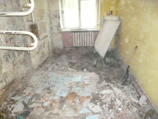 Демонтаж всех старых материалов