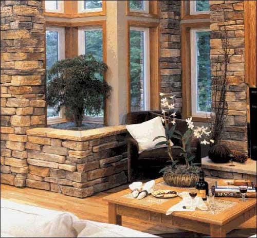 Камень в интерьере помещения