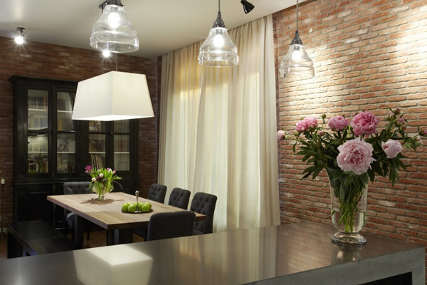 Кирпичная кладка в стиле фьюжн