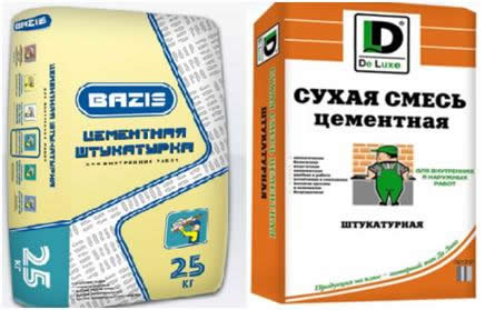 Цементные сухие штукатурки