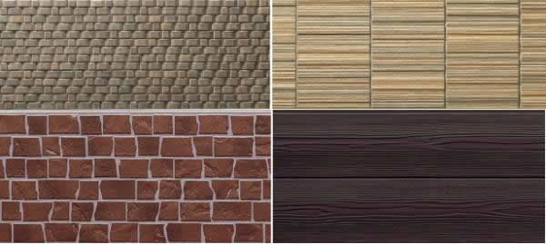 Различные фактуры фиброцементных панелей
