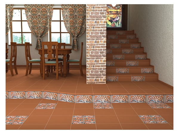 Напольное покрытие и облицовка лестницы из керамогранита