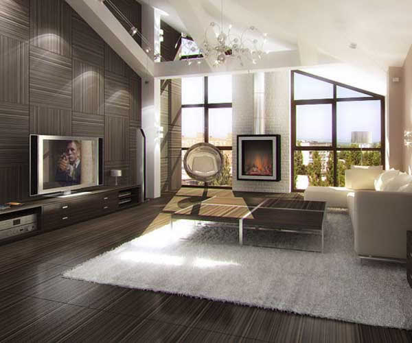 Напольные панели в дизайне стен