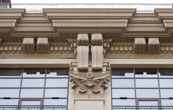 Облицовка фасада стеклофибробетон