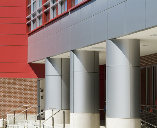 Облицовка круглых колонн алюминиевыми панелями