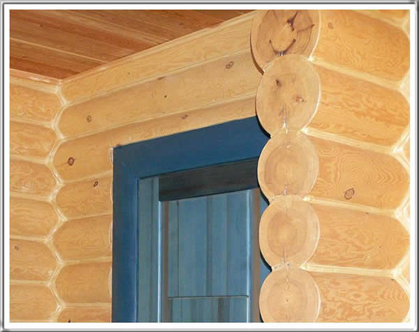 Особенности отделки домов из оцилиндрованного бревна