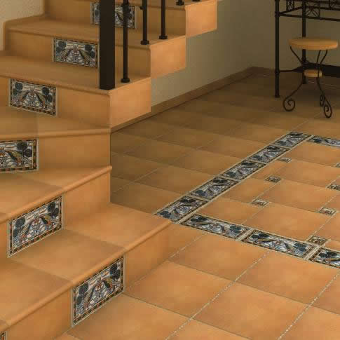 Отделка лестницы керамической плиткой