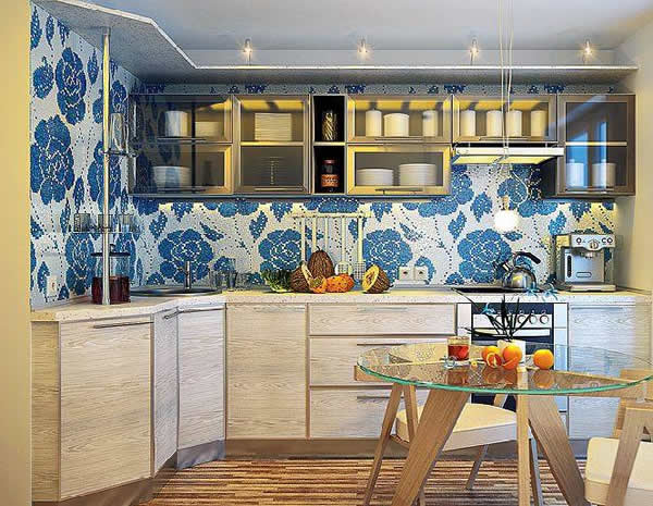 Мозаичная отделка рабочей стены