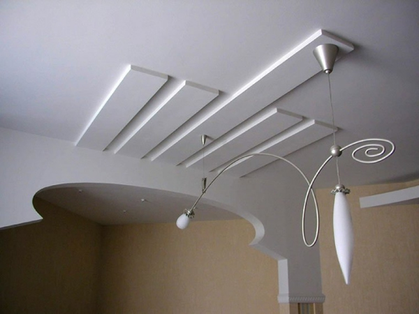 Отделка потолков в дачном домике гипсокартоном