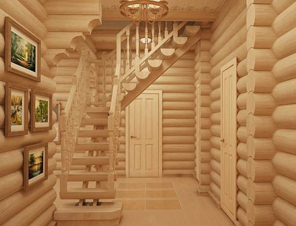 Прихожая в деревянном доме