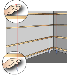 Делаем разметку для установки первого элемента