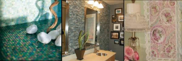 Работа мастера прямым способом. Частички готовых мозаичных модулей