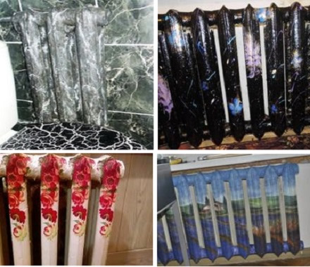 Различные варианты окраски батарей отопления