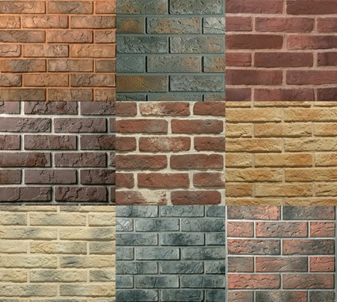 Разнообразие пластиковых панелей, имитирующих кирпичную кладку
