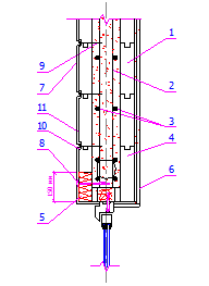 Схема узла облицовки стены снаружи