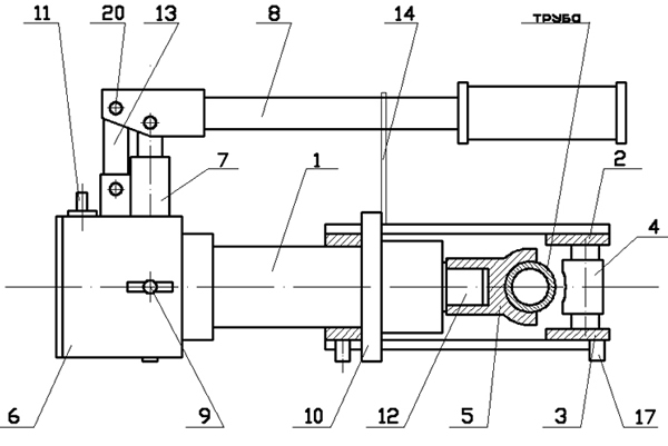 Схема гидравлического трубогиба