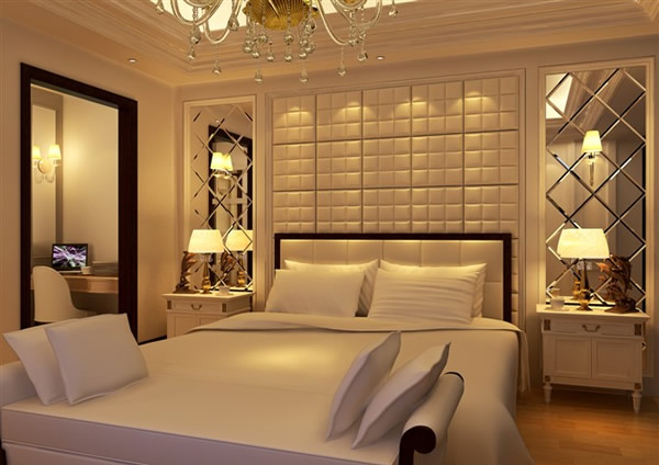 Сочетание кожаной и зеркальной плитки