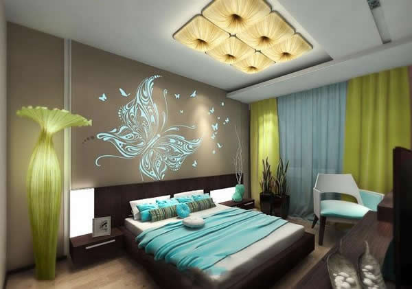 Современная отделка комнаты спальной