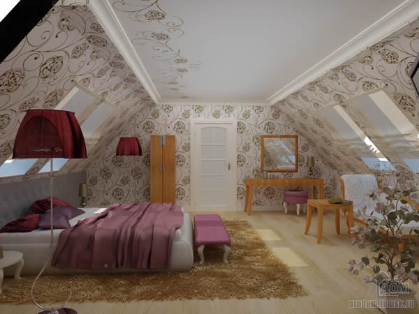 Трафаретная роспись в спальне
