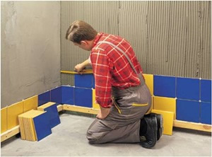 Укладка плитки на брус