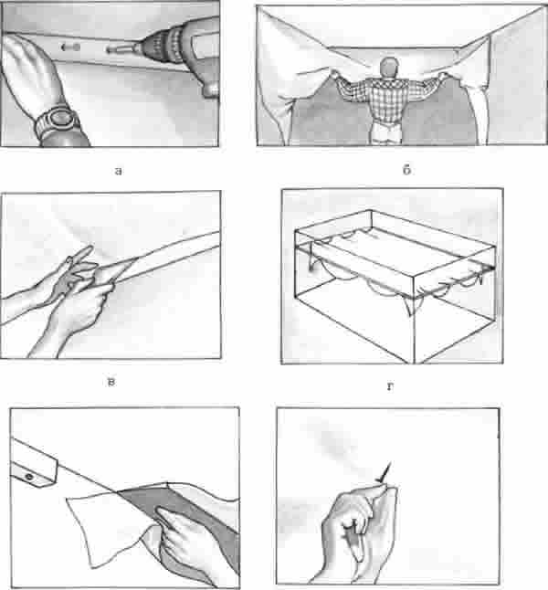 Установка натяжных потолков