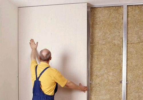 Утепление и облицовка стены из гипсокартона