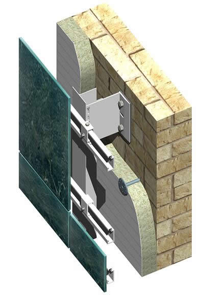 Узел облицовки цоколя керамогранитом