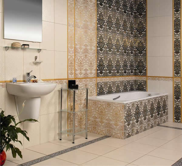 Вариант интересного дизайна ванной комнаты
