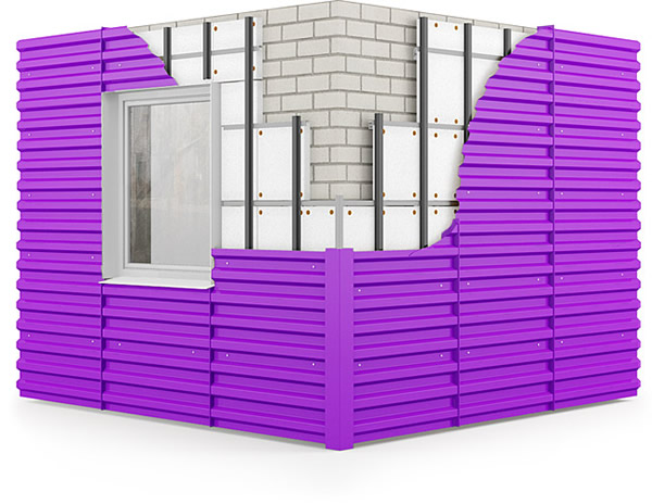 Вентилируемый фасад с профнастилом