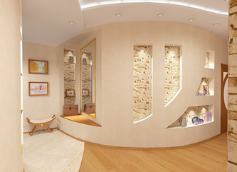 Гипсокартон в интерьере деревянного дома