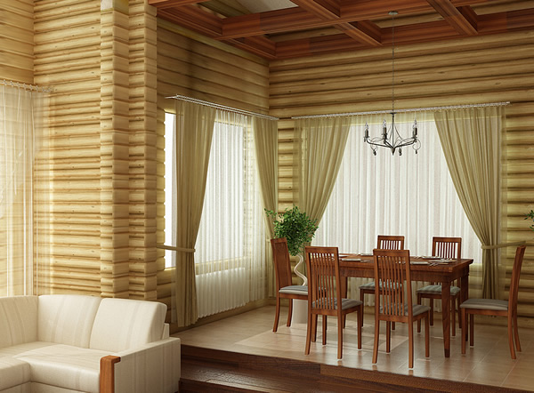 Внутренняя отделка загородных домов деревом