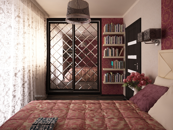 Зеркальная литка с фацетом в спальне